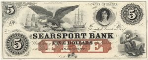 Searsport Bank $5 - Obsolete Notes