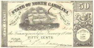 State of North Carolina - CR-NC92 - Fractional Obsolete Note - Currency
