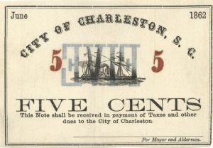 City of Charleston, S.C. 5 cents - Obsolete Notes