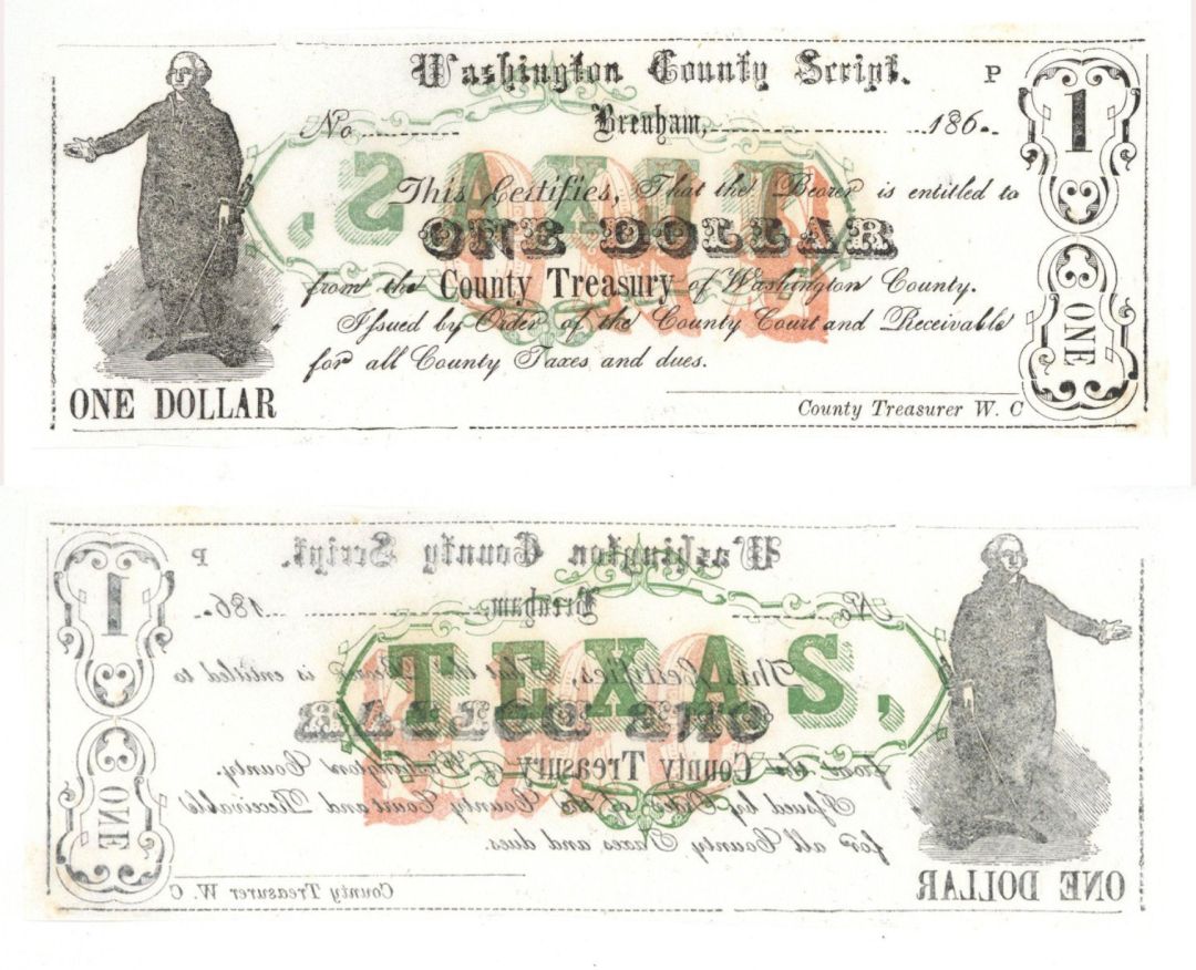 Washington County Script $1 - Obsolete Note