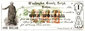 Washington County Script $1 - Obsolete Note