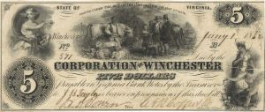 Corporation of Winchester $5 - Obsolete Notes