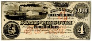 State of Missouri - $4 "Defence Bond" CR-16 - SOLD