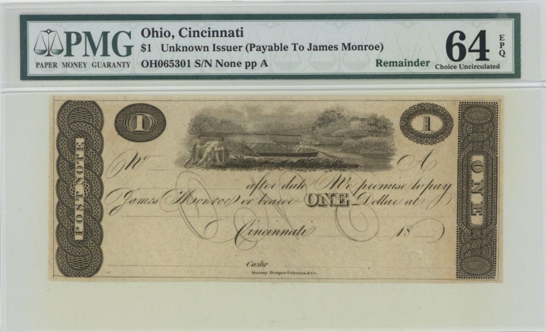 Cincinnati, Ohio $1 - Obsolete Notes