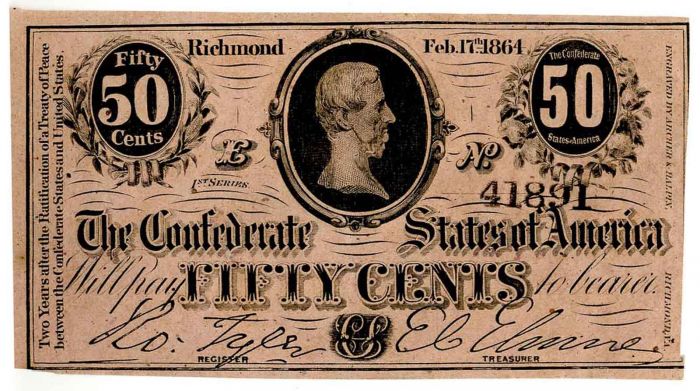 Confederate States of America - 50 Cent Note Criswell 578 - CR-578
