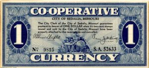 City of Sedalia, Missouri Co-operative Currency - SOLD