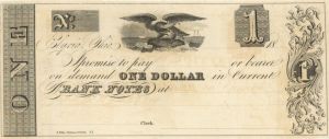 1 Dollar Unissued Note -  Obsolete Paper Money