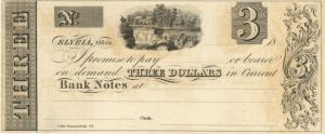 3 Dollars Unissued Note -  Obsolete Paper Money