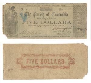 5 Dollars Note -  Obsolete Paper Money