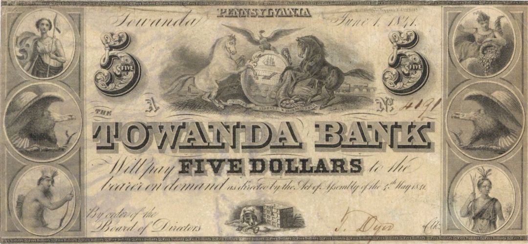 5 Dollars Notes -  Obsolete Paper Money