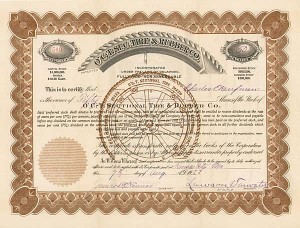 O'C. - T. Sectional Tire and Rubber Co. - Stock Certificate