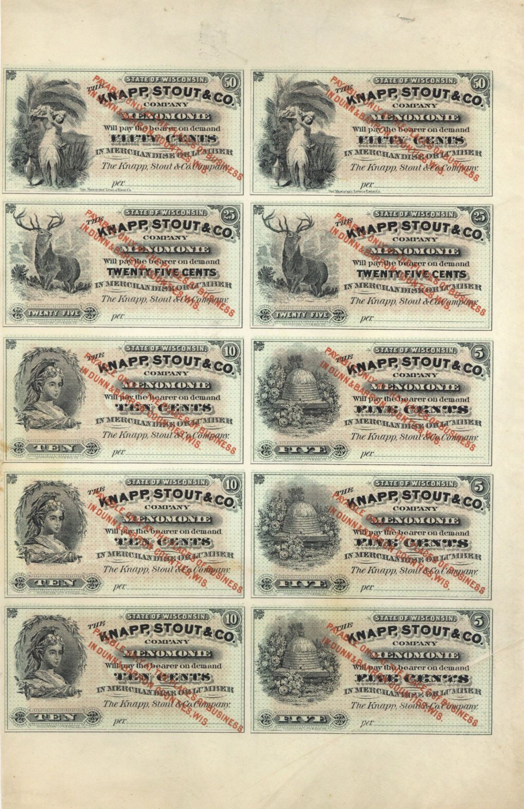 Knapp, Stout and Co. - Obsolete Paper Money