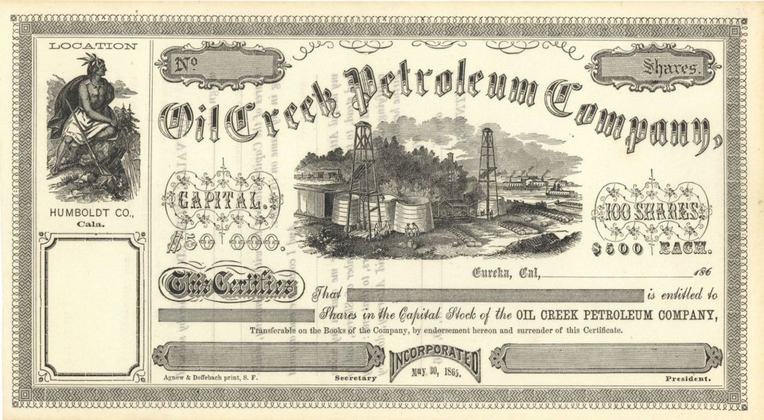 Oil Creek Petroleum Co. - Stock Certificate