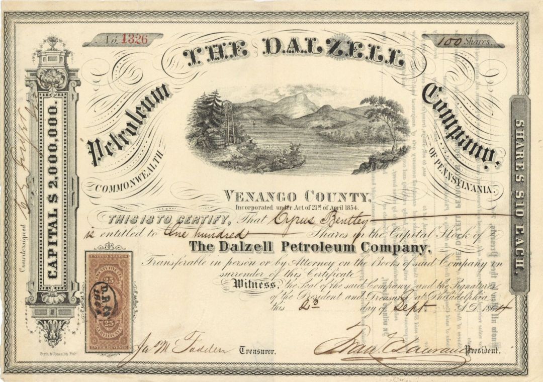 Dalzell Petroleum Co. - Stock Certificate