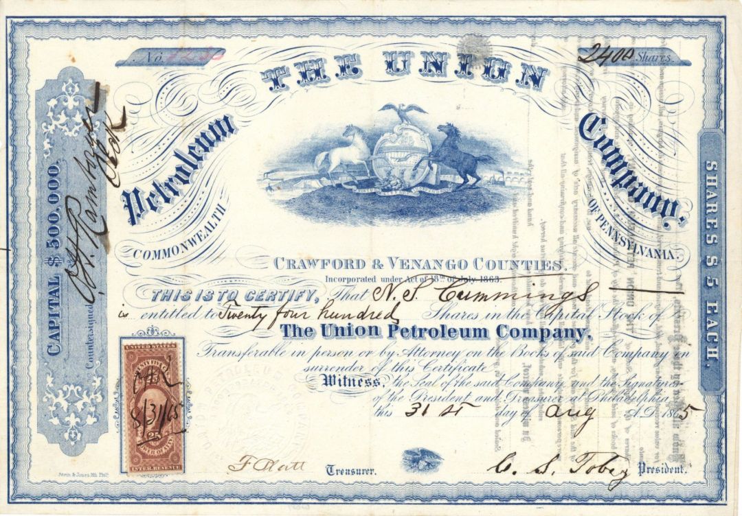 Union Petroleum Co. - Stock Certificate