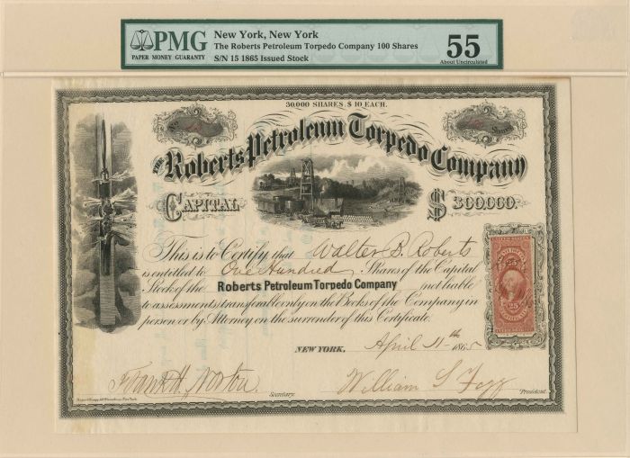 Roberts Petroleum Torpedo Co. - Stock Certificate