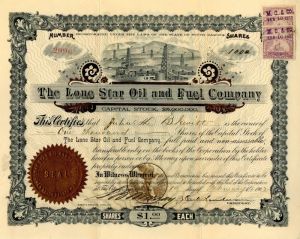 Lone Star Oil and Fuel Co. - Stock Certificate