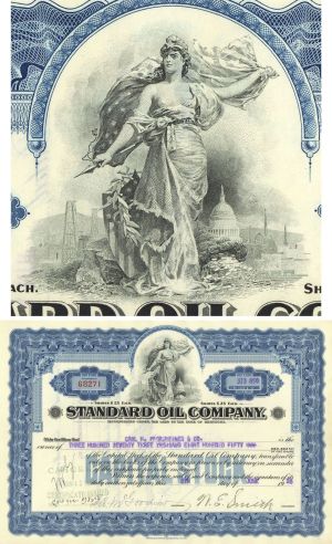 Standard Oil Co of Kentucky - Kyso - Has Become Extremely Rare - 1927 dated Kentucky Oil Stock Certificate
