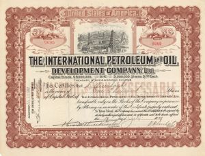 International Petroleum and Oil Development Co., Ltd. - Stock Certificate