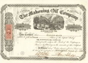 Mahoning Oil Co. - Stock Certificate
