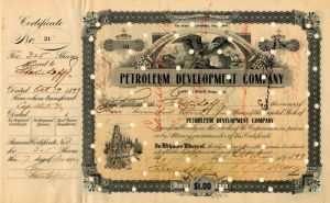 Petroleum Development Co. - Stock Certificate