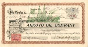 Arroyo Oil Co. - Stock Certificate