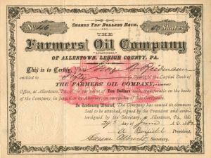 Farmers Oil Co. - Stock Certificate