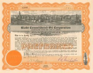 Globe Consolidated Oil Corporation - Stock Certificate