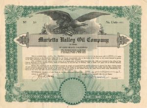 Murietta Valley Oil Co. - Stock Certificate