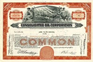 Consolidated Oil Corporation - Also Known as Sinclair Oil Stock Certificate