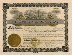 Consolidated Oil Co. - Stock Certificate
