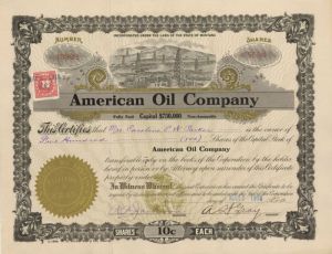 American Oil Co. - Stock Certificate