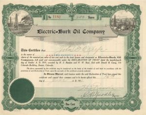 Mexico-Wyoming Petroleum Company Stock Certificate 
