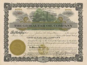 Gibraltar Oil Co. - Stock Certificate