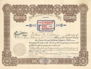 Union Oil and Refining Co. - Colorado Oil Stock Certificate