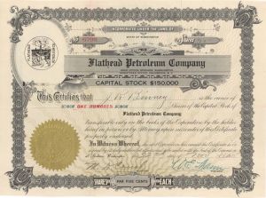 Flathead Petroleum Co. - Stock Certificate