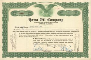 Homa Oil Co. - Stock Certificate