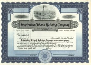Inspiration Oil and Refining Co. - Stock Certificate
