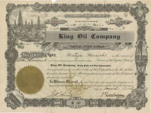 King Oil Co. - Stock Certificate