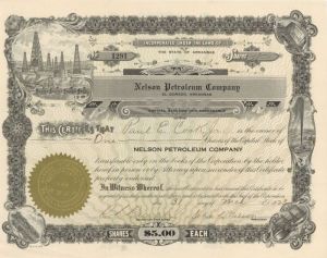 Nelson Petroleum Co. - Stock Certificate