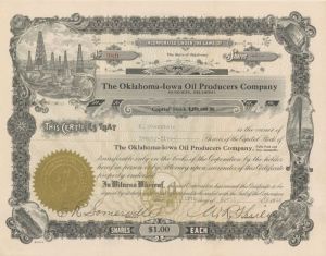 Oklahoma-Iowa Oil Producers Co. - Stock Certificate