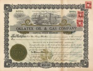 Oklatex Oil and Gas Co. - Stock Certificate