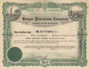Ranger Petroleum Co. - Stock Certificate