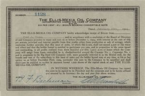 Ellis-Mexia Oil Co. - Stock Certificate