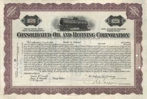 Consolidated Oil and Refining Co.  - Stock Certificate