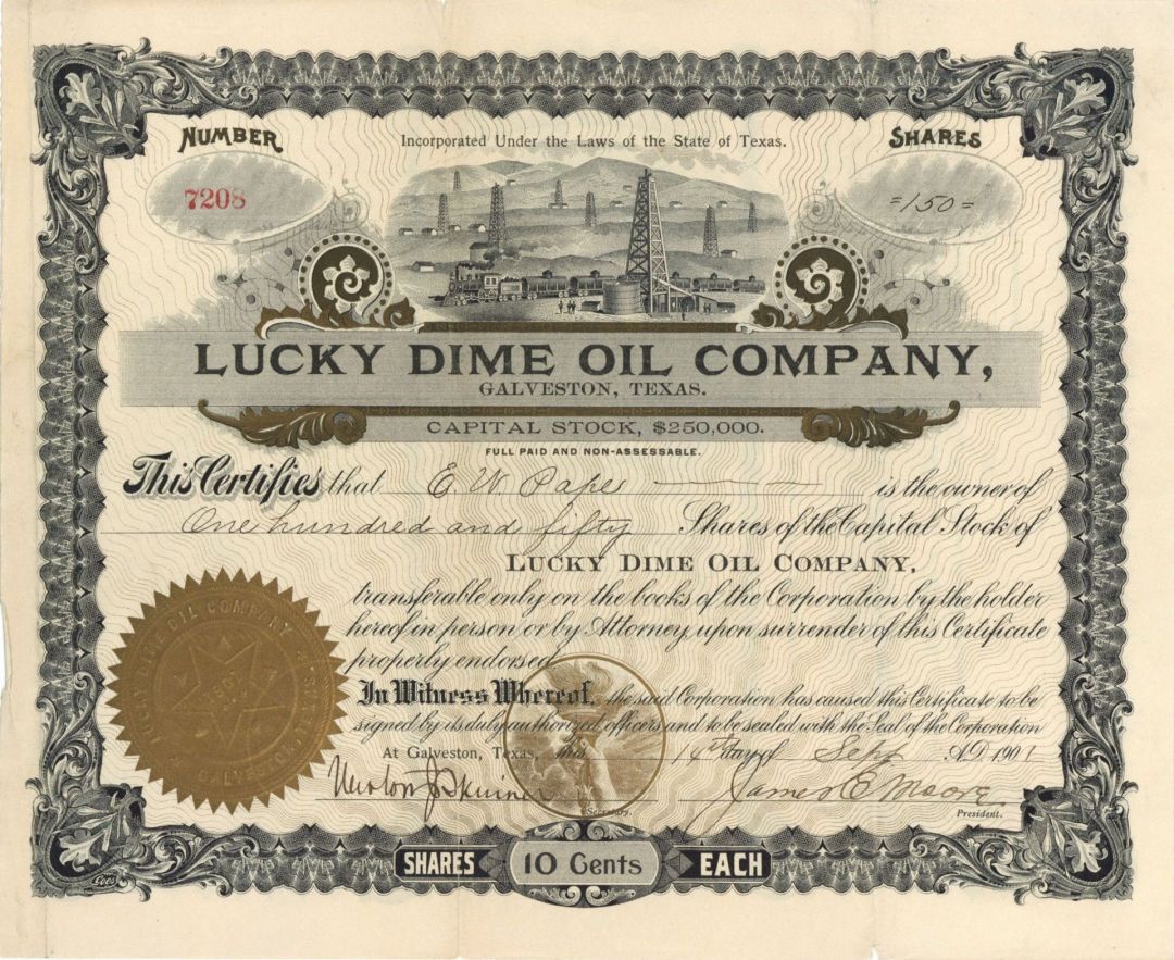 Lucky Dime Oil Co. - Stock Certificate