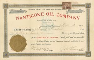 Nanticoke Oil Co. - Stock Certificate