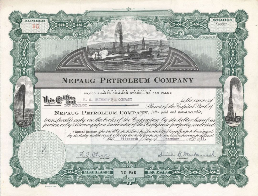 Nepaug Petroleum Co. - Stock Certificate