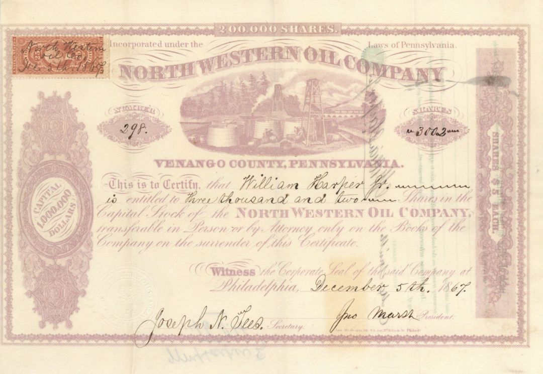 North Western Oil Co. - Stock Certificate
