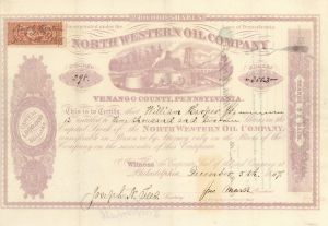 North Western Oil Co. - 1865 or 1867 dated Stock Certificate